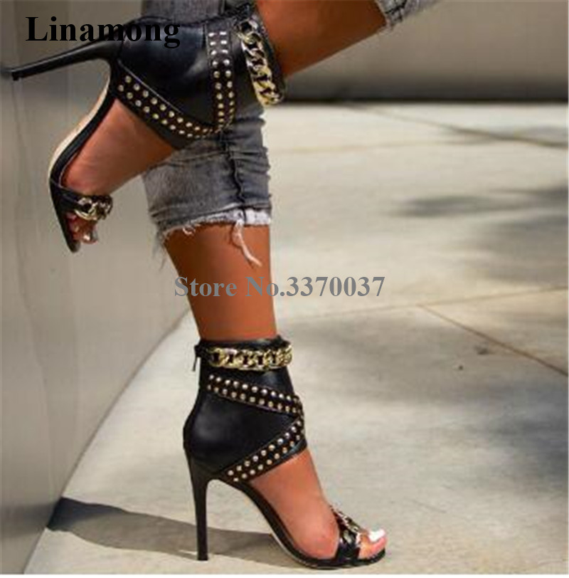 Gold Chain Sandal - Moda occidentale Donna Open Toe Catene