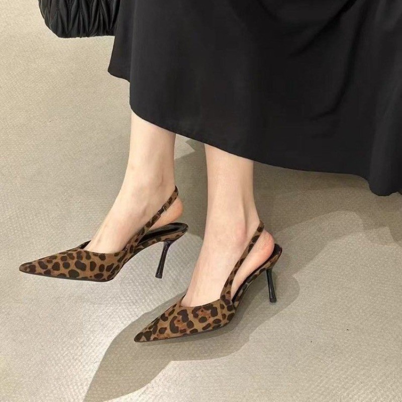 Sandali Baotou con tacco a spi - Leopard Print Heels recensione e prezzo
