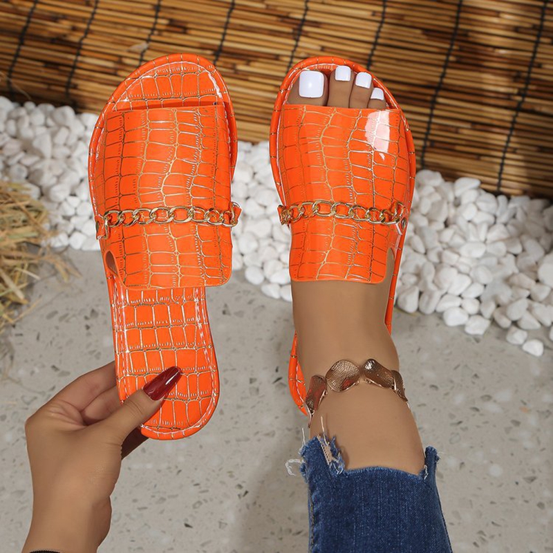 Pantofole dorate glitterate da - Gold Chain Sandal recensione e prezzo
