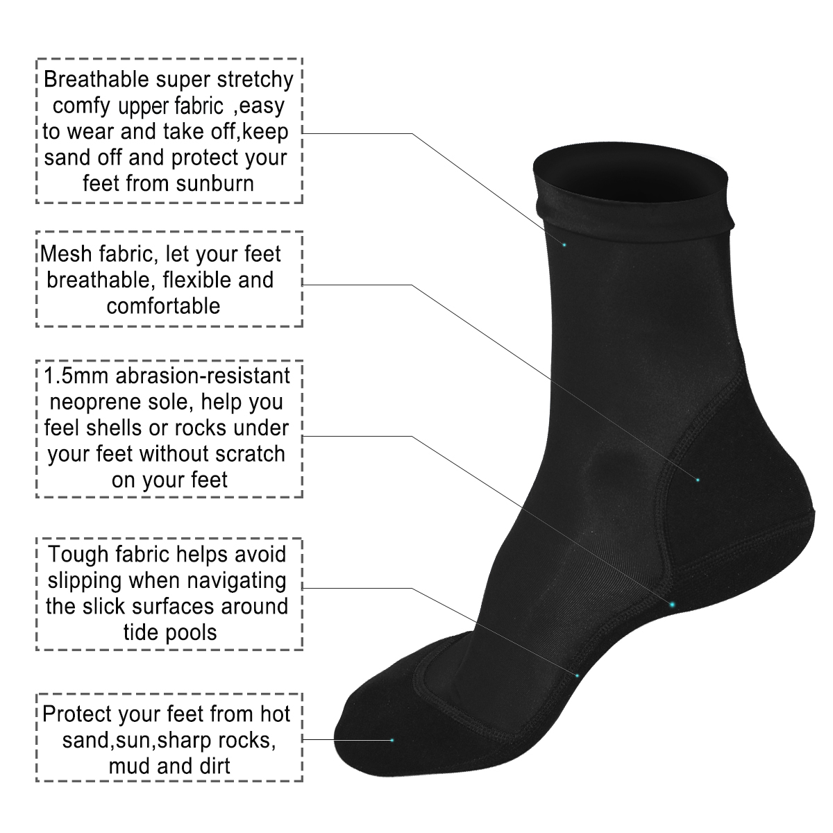 Calzini con pinna in neoprene  - Women'S Shoes Neuropathy recensione e prezzo
