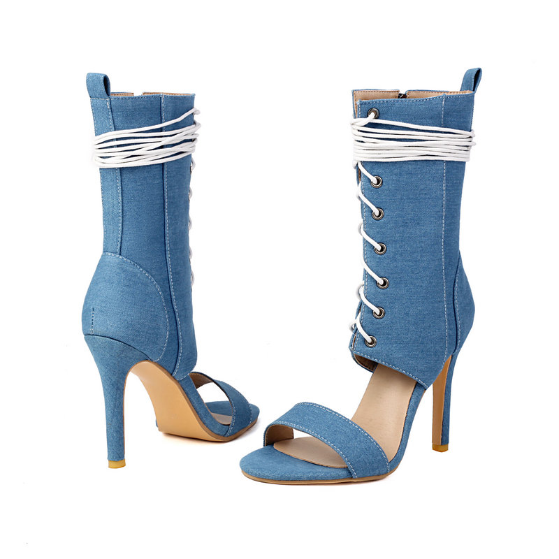 Bianco puro Open Toe Lace-up Z - Women Shoes Boots recensione e prezzo