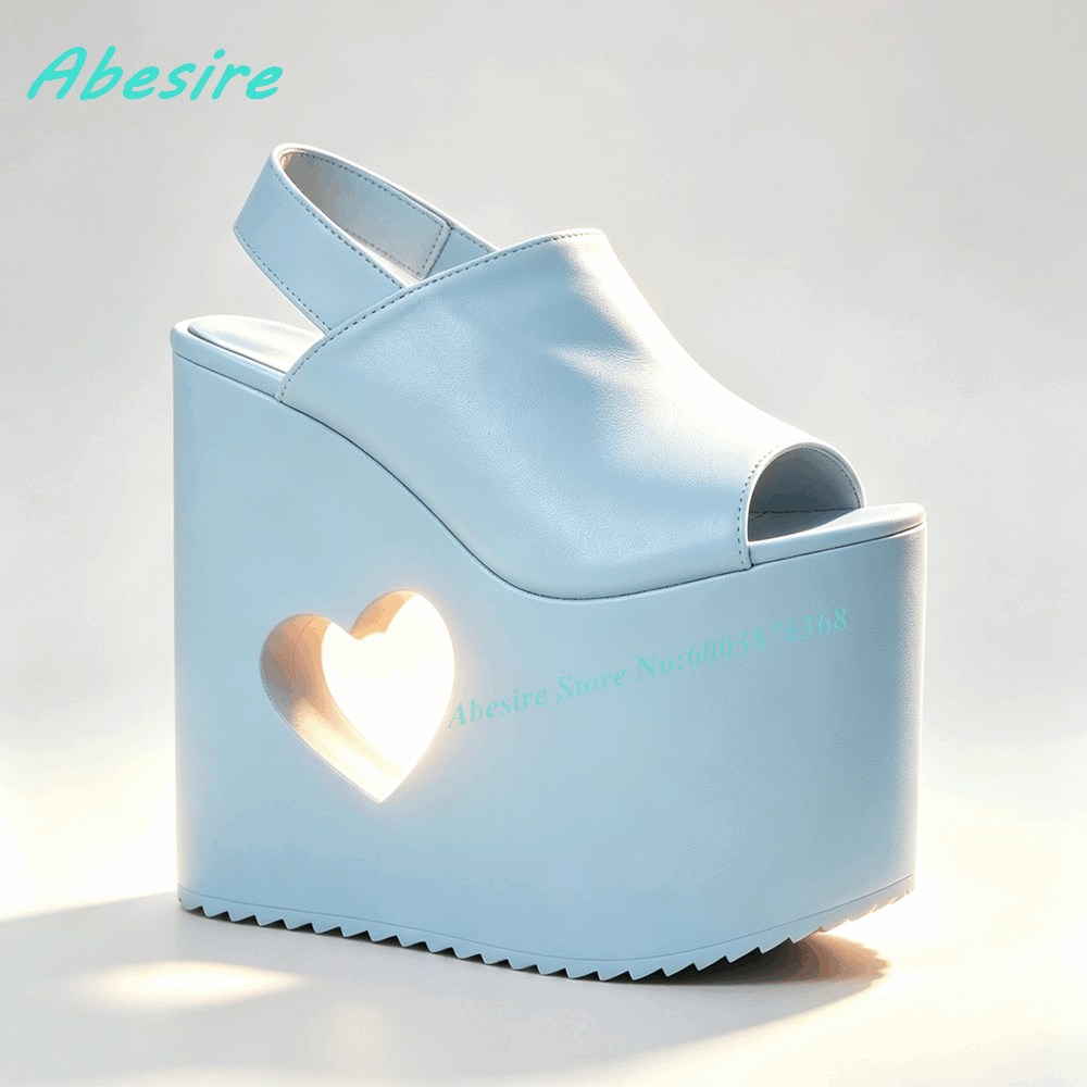 Sandali con Zeppa Rosa a Cuore - Women'S Shoes Y2K recensione e prezzo