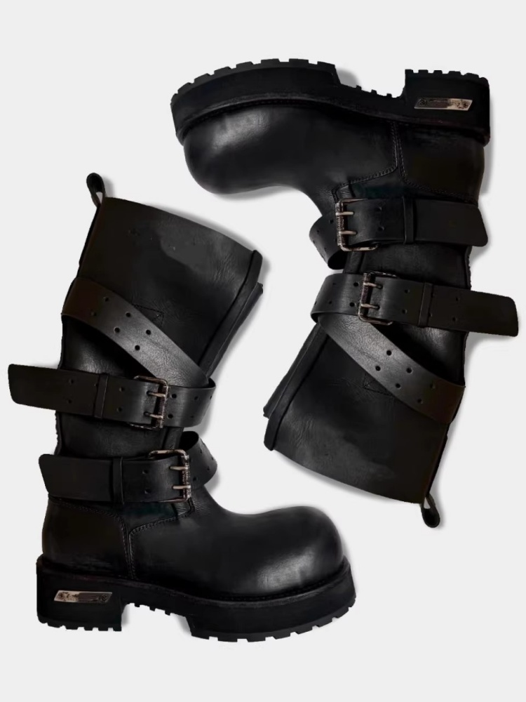 Stivali da Moto in Pelle Nera  - Women'S Shoes Paris recensione e prezzo